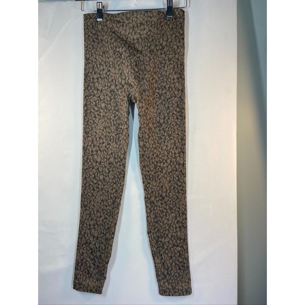 SPANX WOMENS SIZE SMALL BODY SHAPE LEGGINGS TAN ANIMAL PRINT